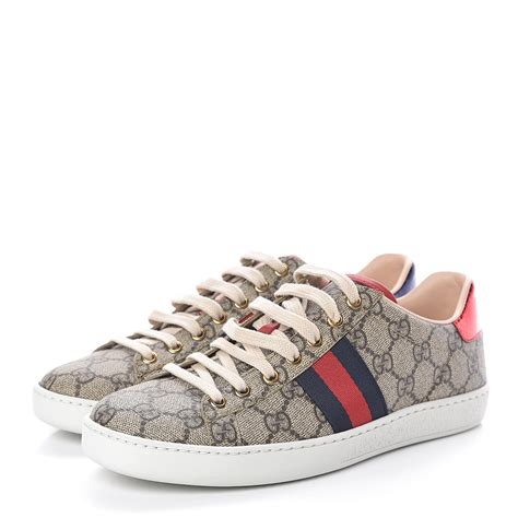 gucci beige and ebony supreme|Gucci Women's Ace GG Supreme Low Top Sneakers.